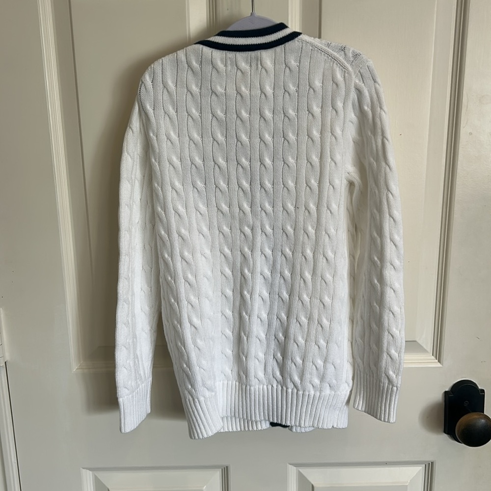 Polo by Ralph Lauren White Cable Knit Cardigan Sweater - Picture 4 of 4